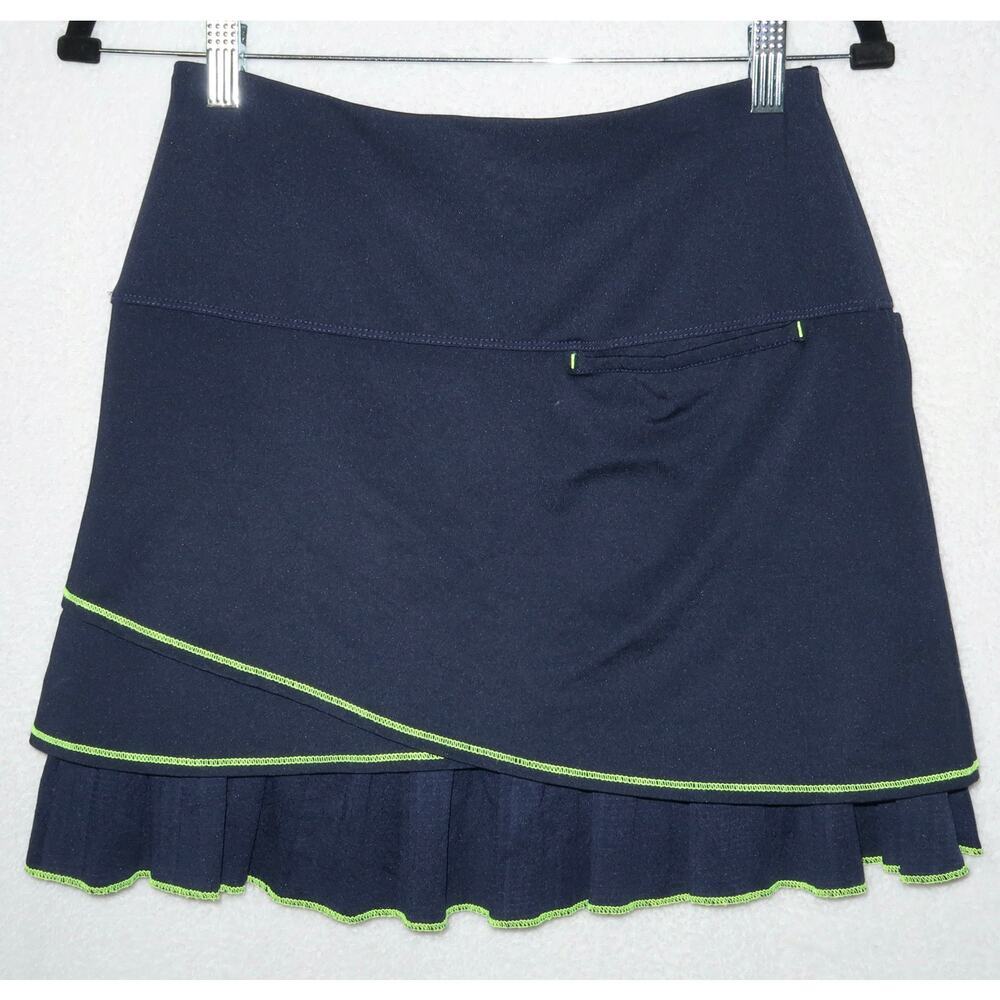 Lucky in Love All Ball Skirt Blue‎ Neon Green With Pockets Size Small